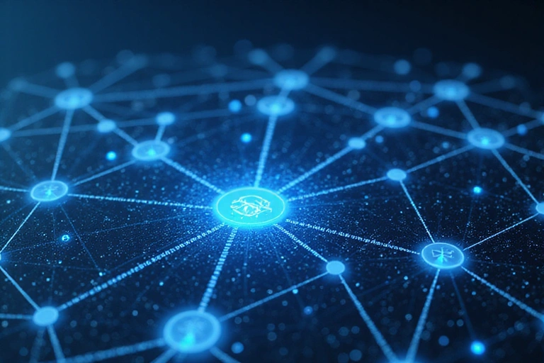 Illustration of interconnected websites, symbolizing external links and internet navigation.