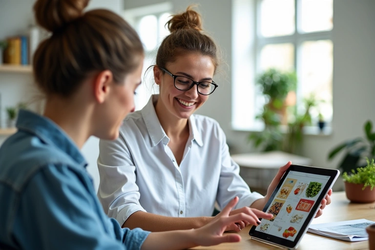 Διατροφολόγος σε συζήτηση με πελάτη